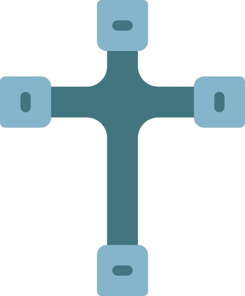A cross with four different colored pieces vector