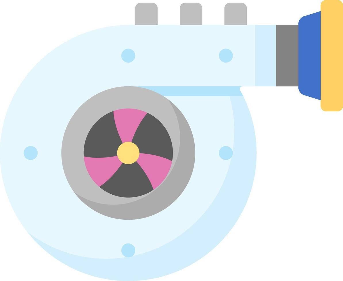 A cartoon turbo engine with a yellow and pink symbol vector