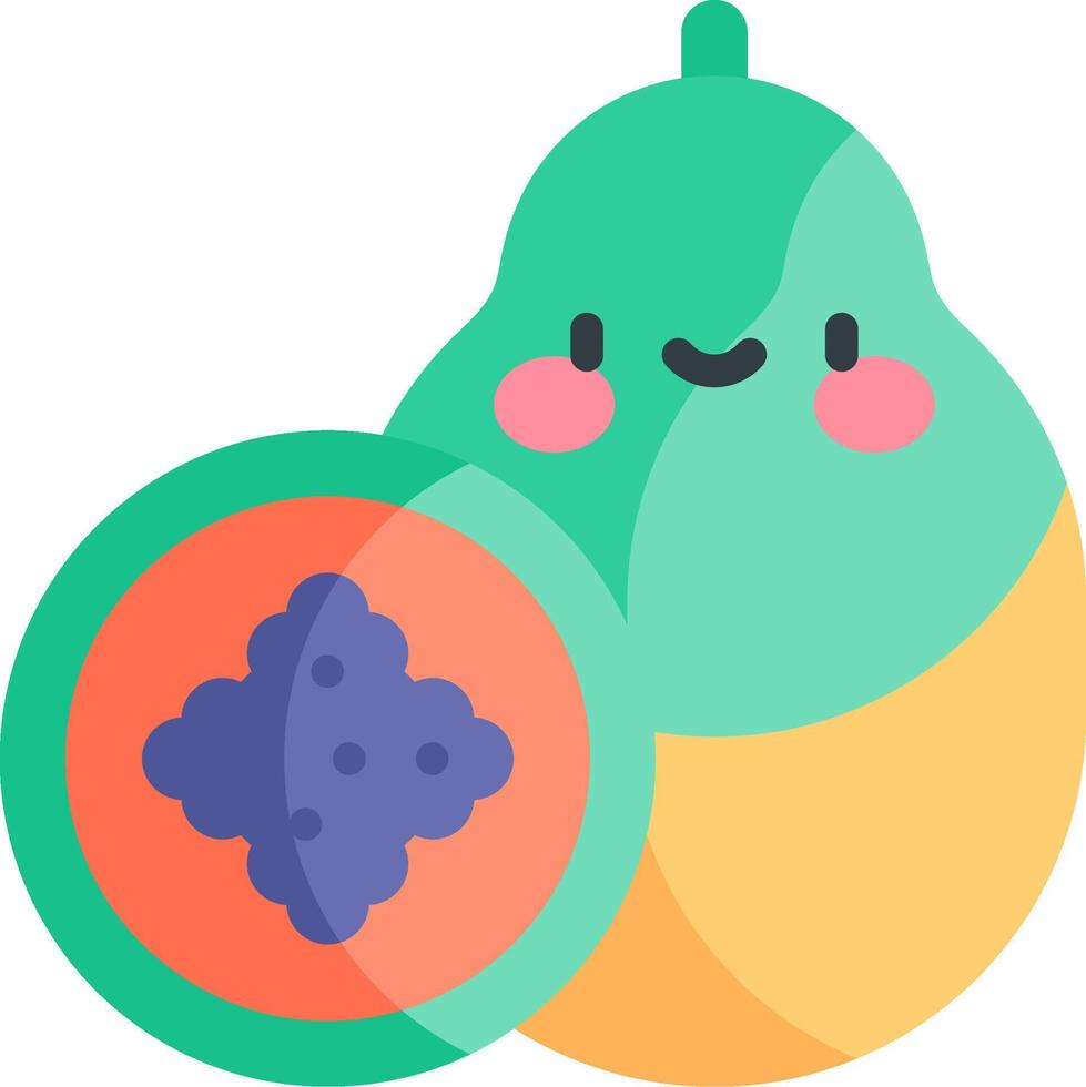 A cute fruit with a smiley face and a slice of fruit vector