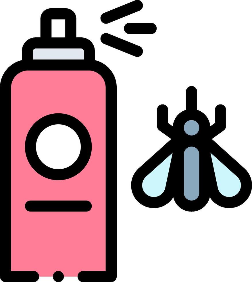 A pink spray bottle with a bee next to it vector