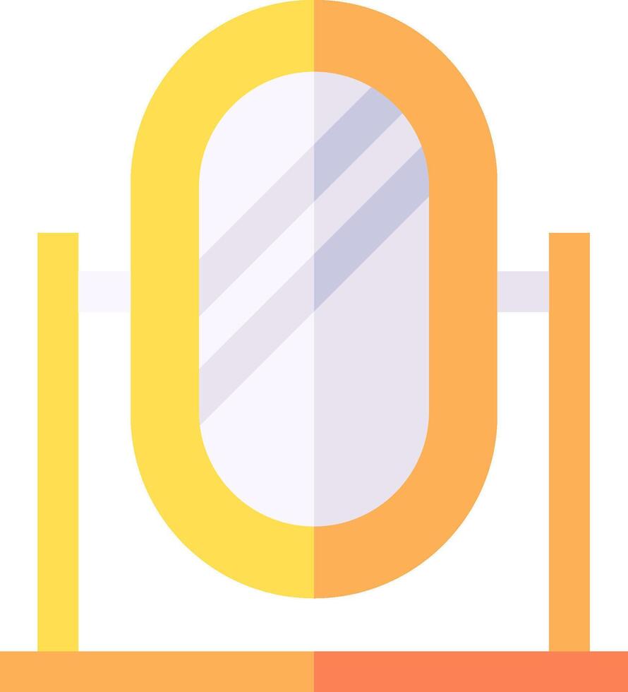 A flat icon of a mirror with a stand vector