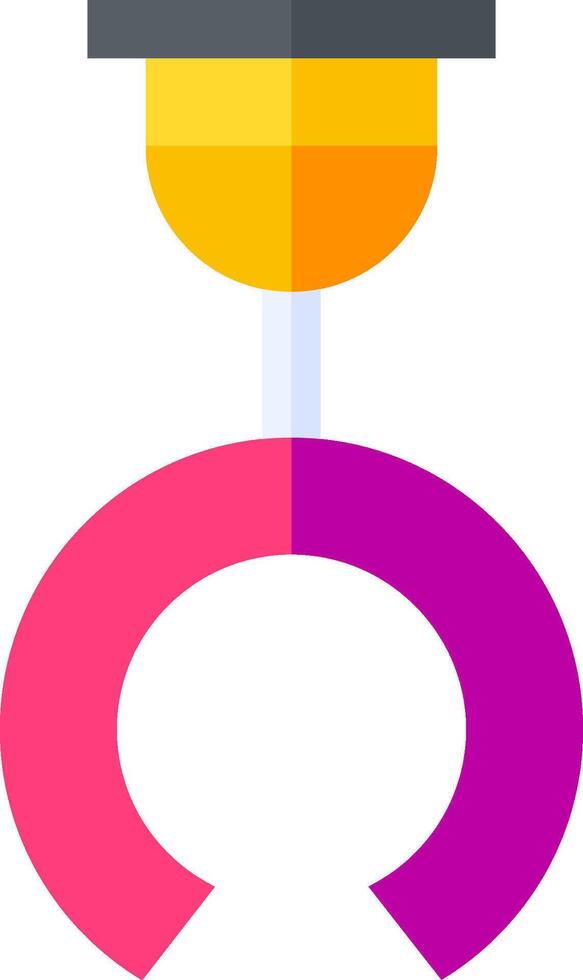 A purple and pink circle with a cup on top vector