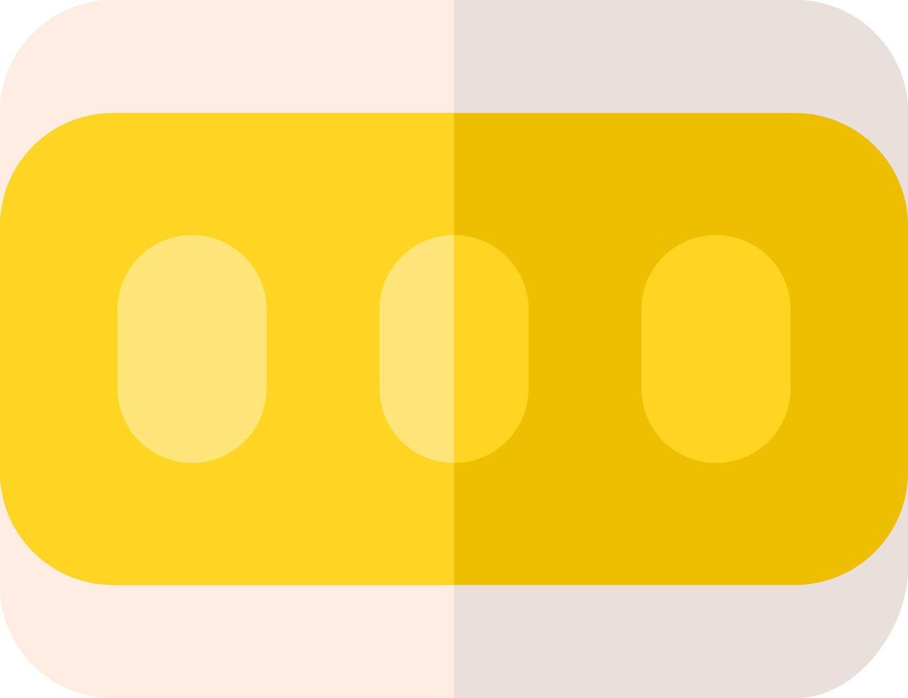 A yellow button with four circles on it vector