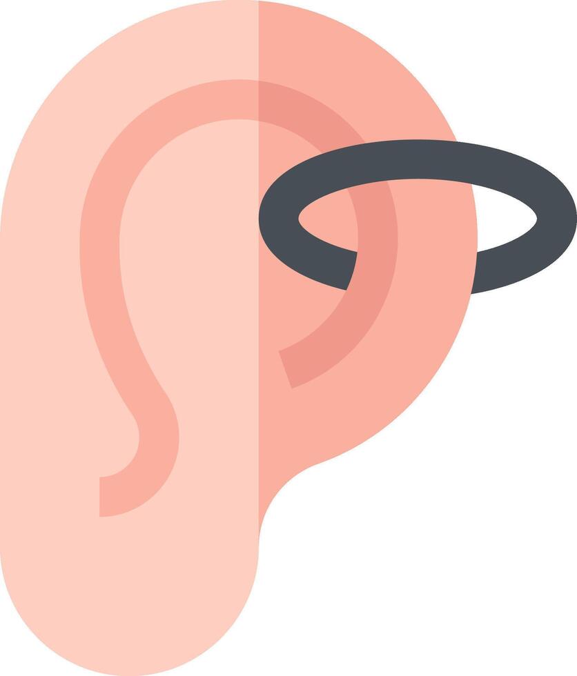 An ear with a ring on it vector