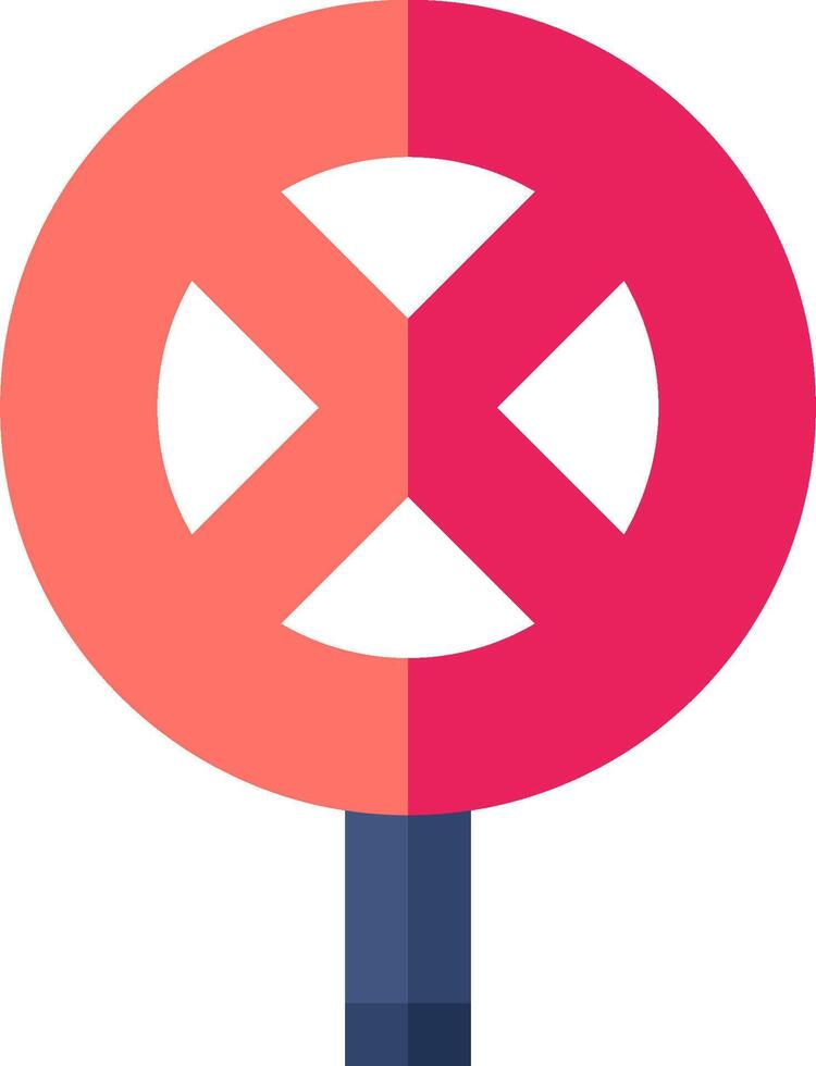 A red and pink sign with an x on it vector