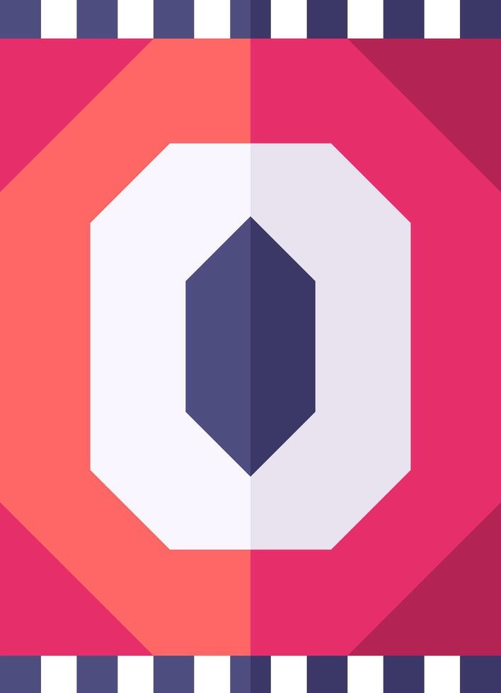 A flat design with a hexagon in the center vector