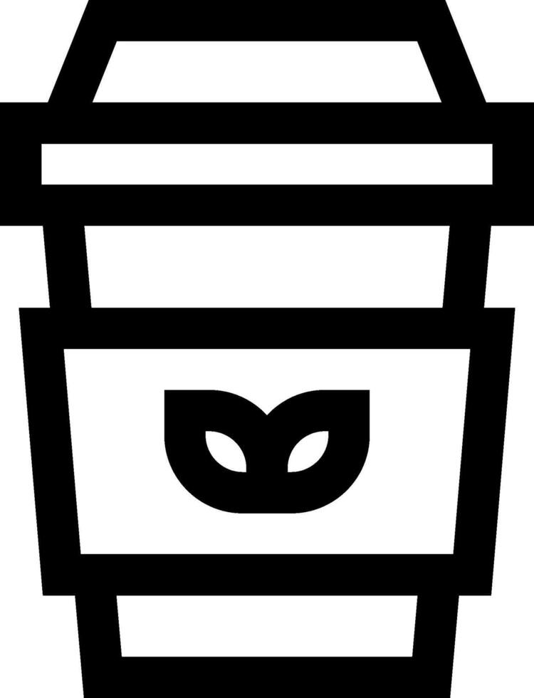 A black and white image of a coffee cup vector