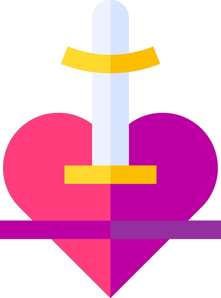 A heart with a sword in it vector
