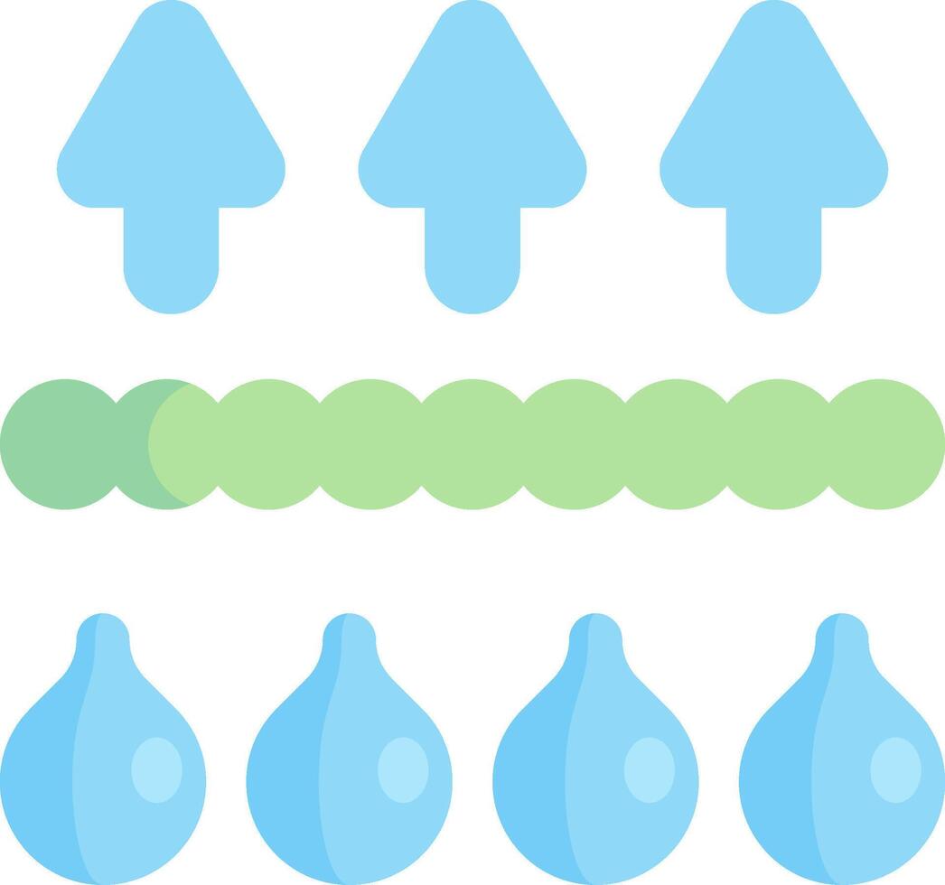 A set of blue and green water droplets vector