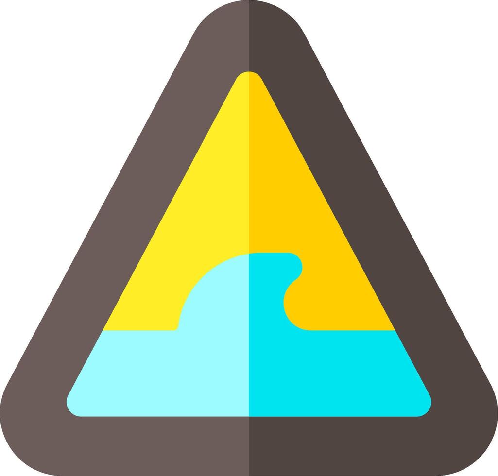 A triangle with a wave in it vector