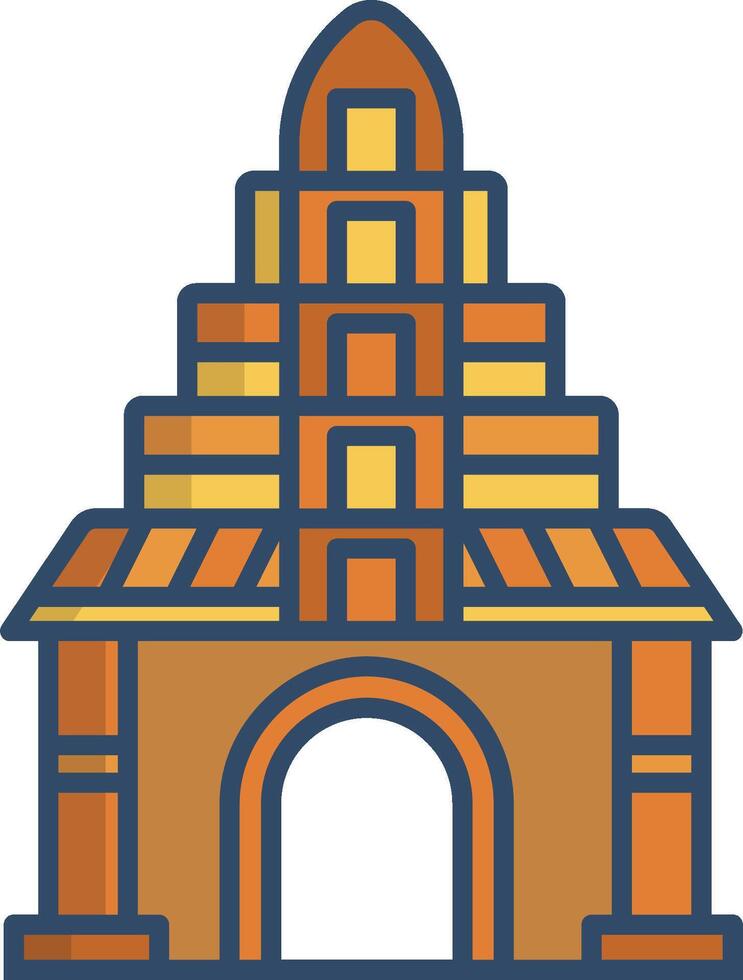 An illustration of a building with a tower vector