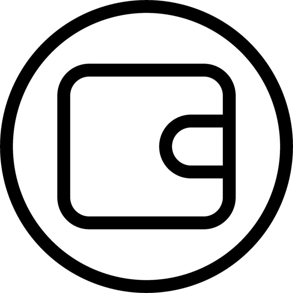 A black and white logo of a wallet vector