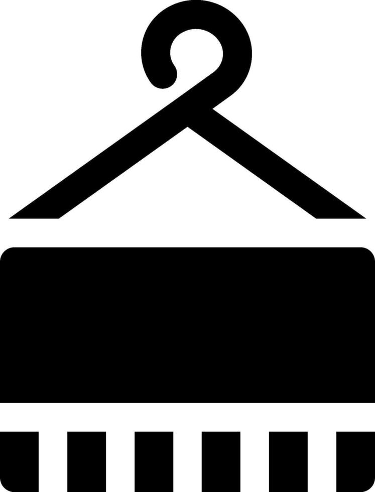 A black and white image of a hanger with a clothes rack vector