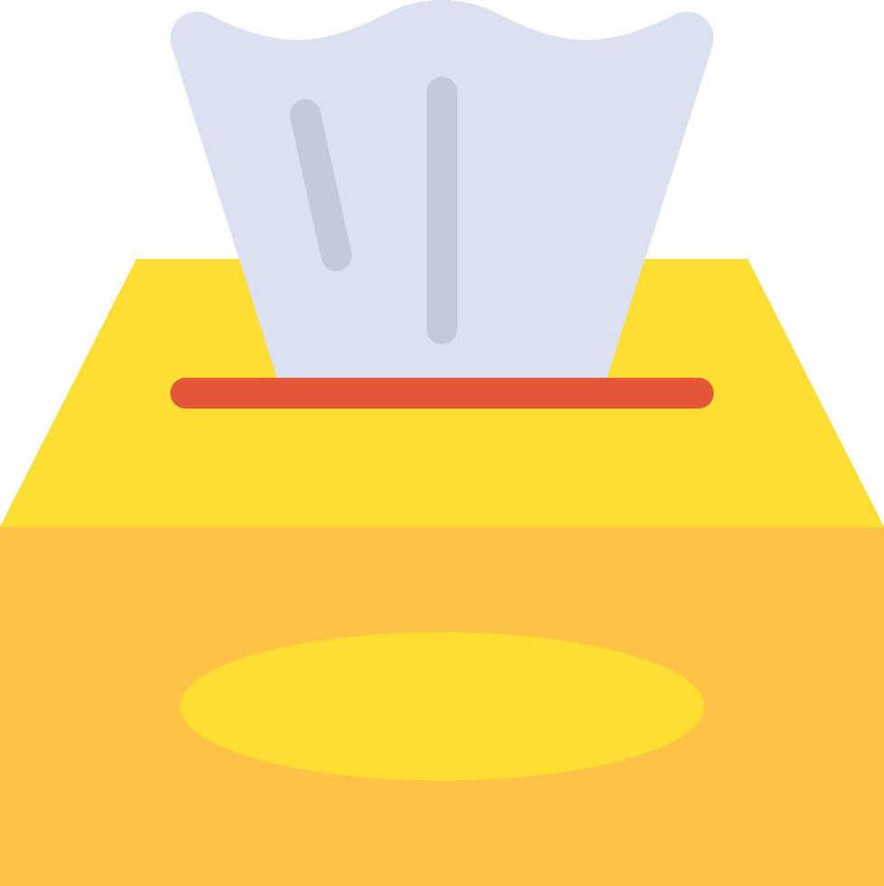 A yellow box with a tissue in it vector