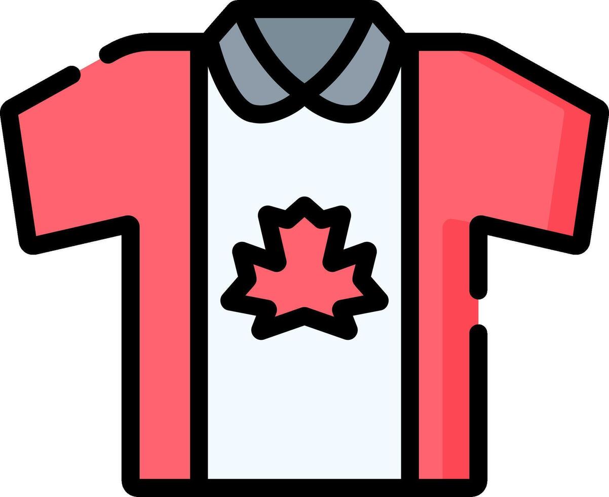 A canadian flag shirt with a maple leaf on it vector