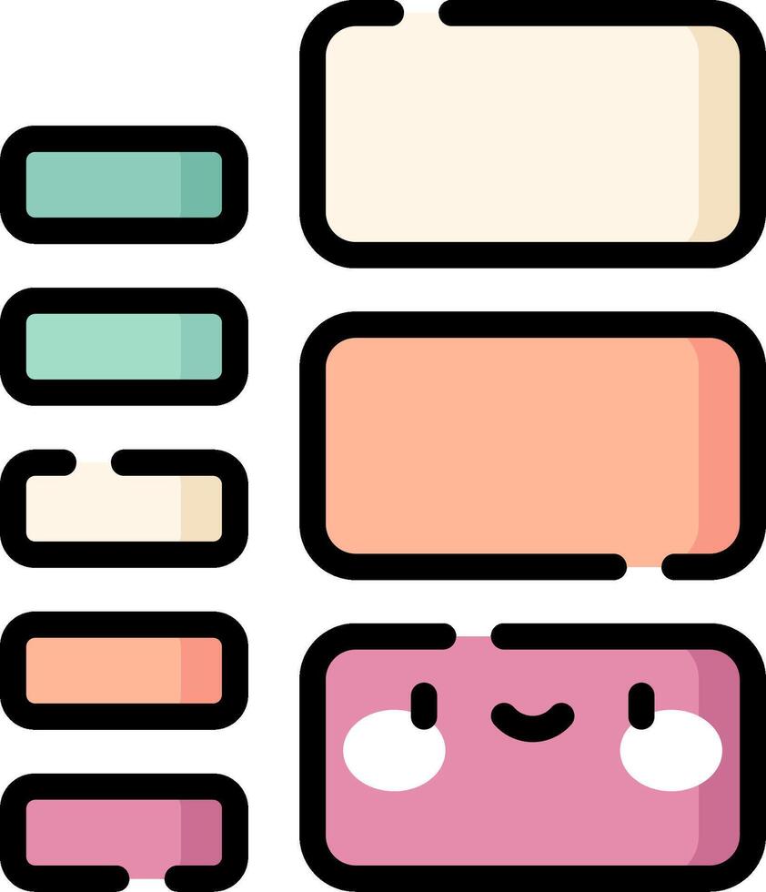 A set of colorful squares with a smiley face vector