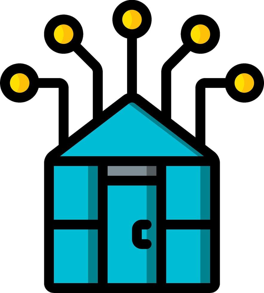 A house with a computer connected to it vector
