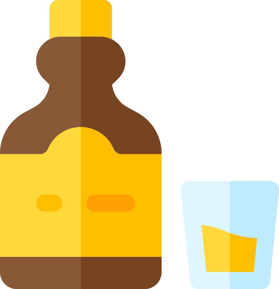 A bottle of whiskey and a glass of whiskey vector