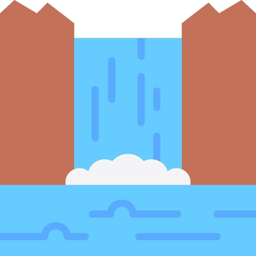 Waterfall icon in flat style vector