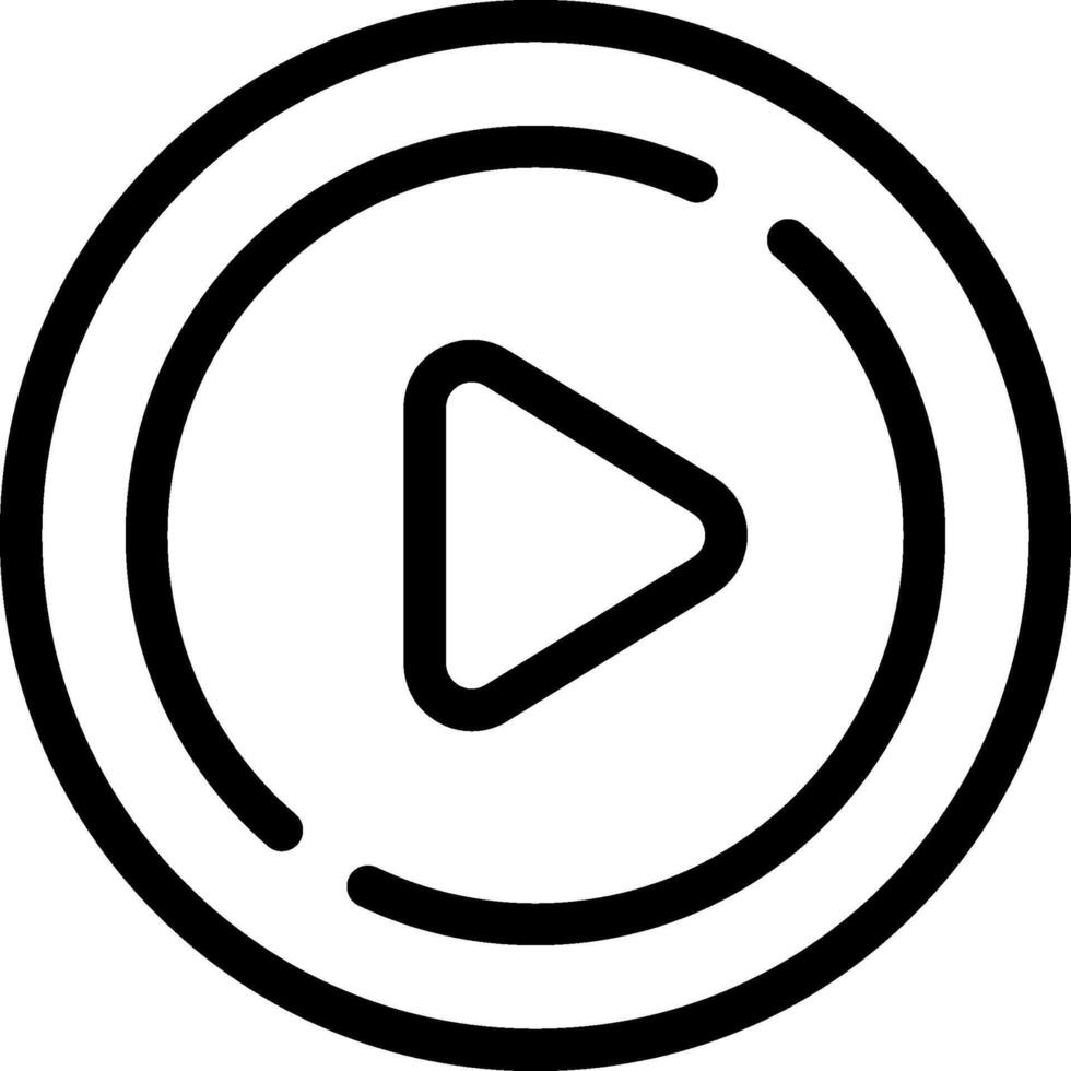 A black and white image of a play button vector