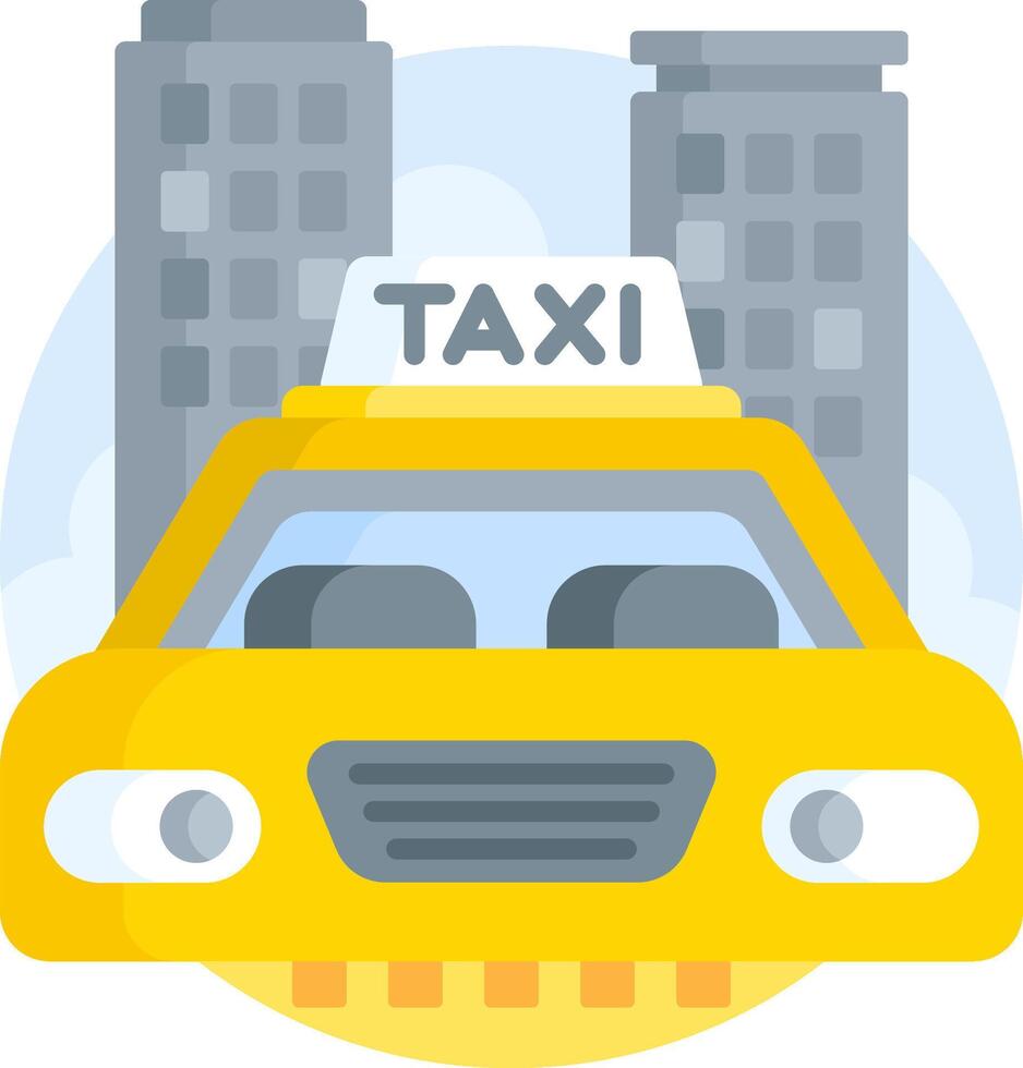 A taxi cab with a yellow sign on it vector