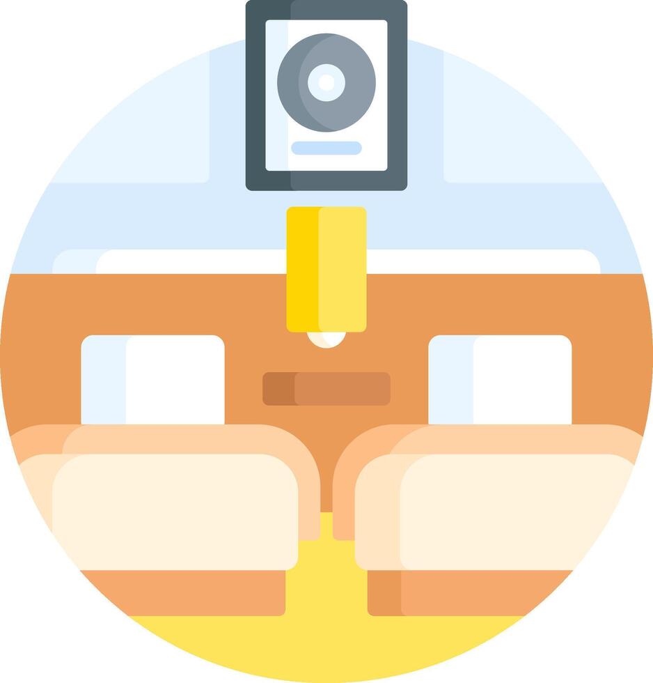 A flat illustration of a room with a tv vector