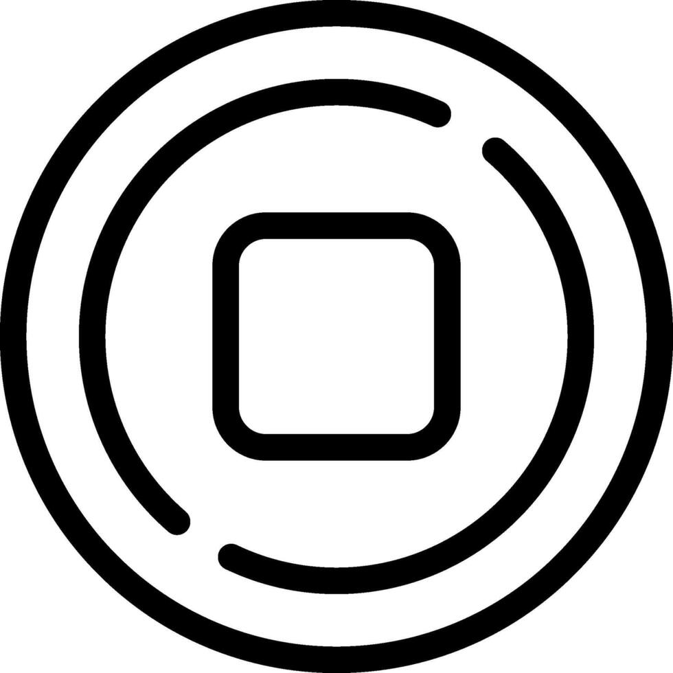 A black and white circle with a square in the middle vector