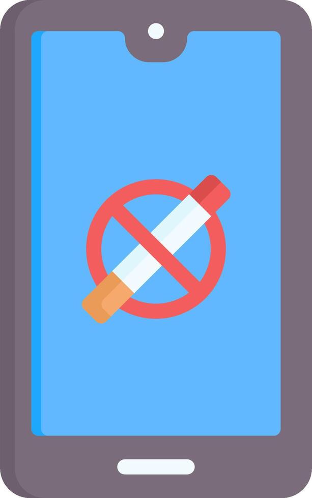 No smoking sign on tablet phone illustration vector