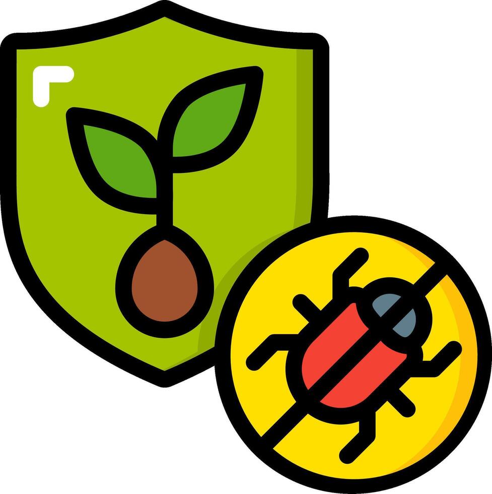 A bug and a shield with a plant vector