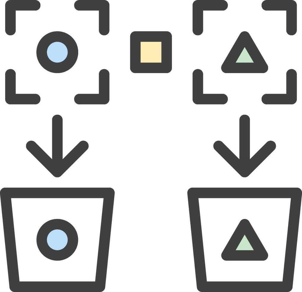 dos diferente íconos con un cuadrado y un triángulo vector