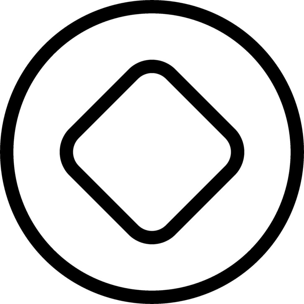 A black and white image of a square in a circle vector