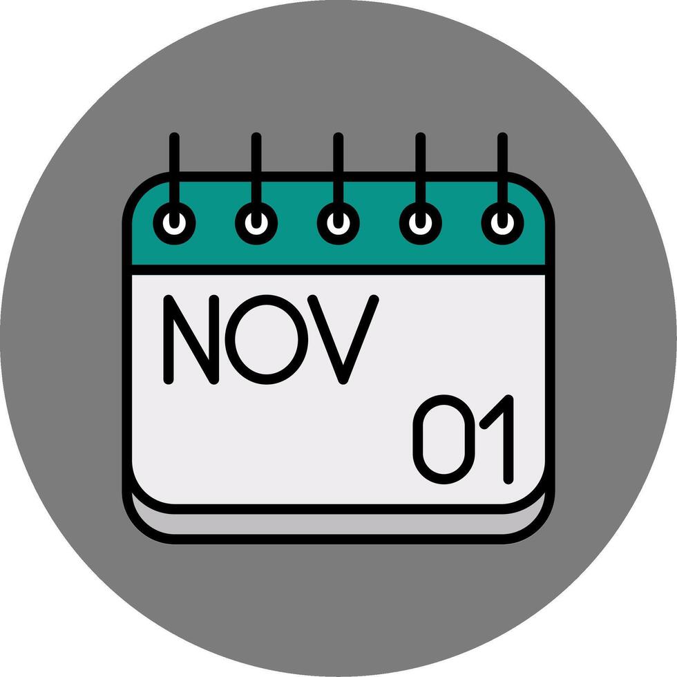 November Filled Grey Circle Icon vector