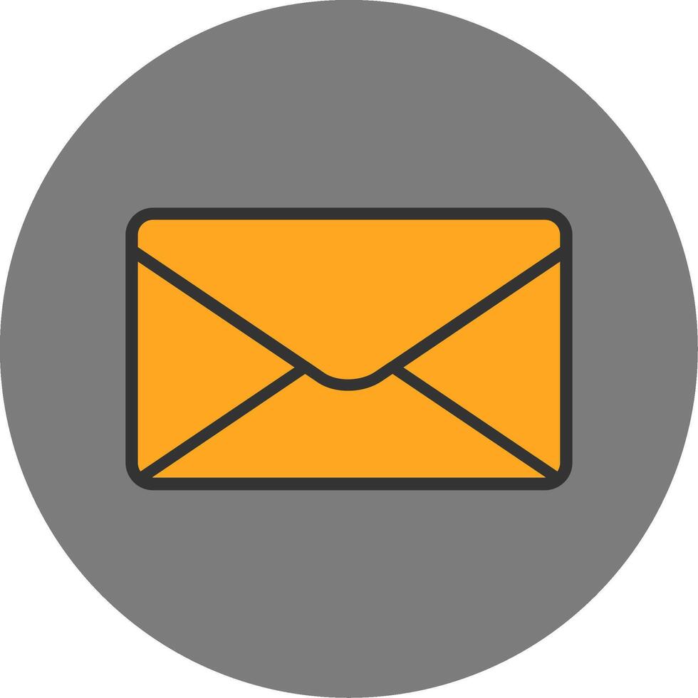 Mail Filled Grey Circle Icon vector