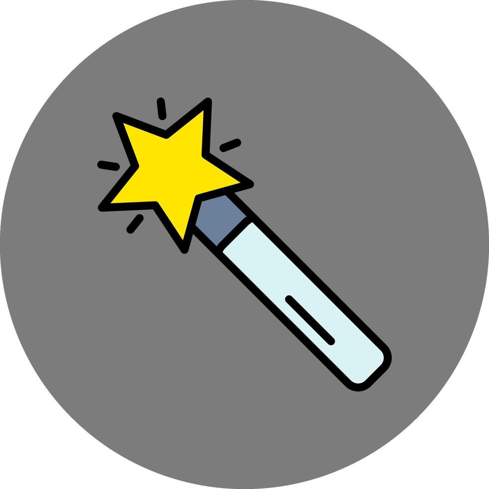 Magic Wand Filled Grey Circle Icon vector