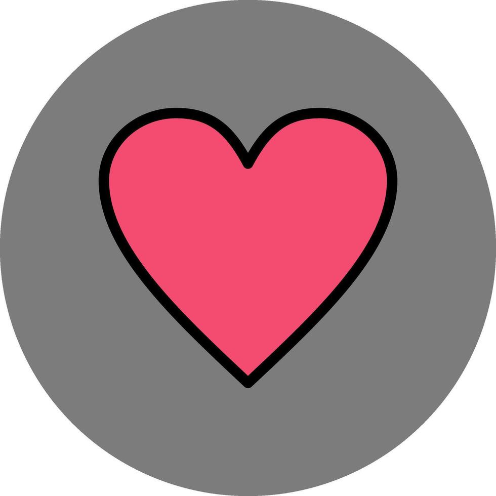 Heart Filled Grey Circle Icon vector