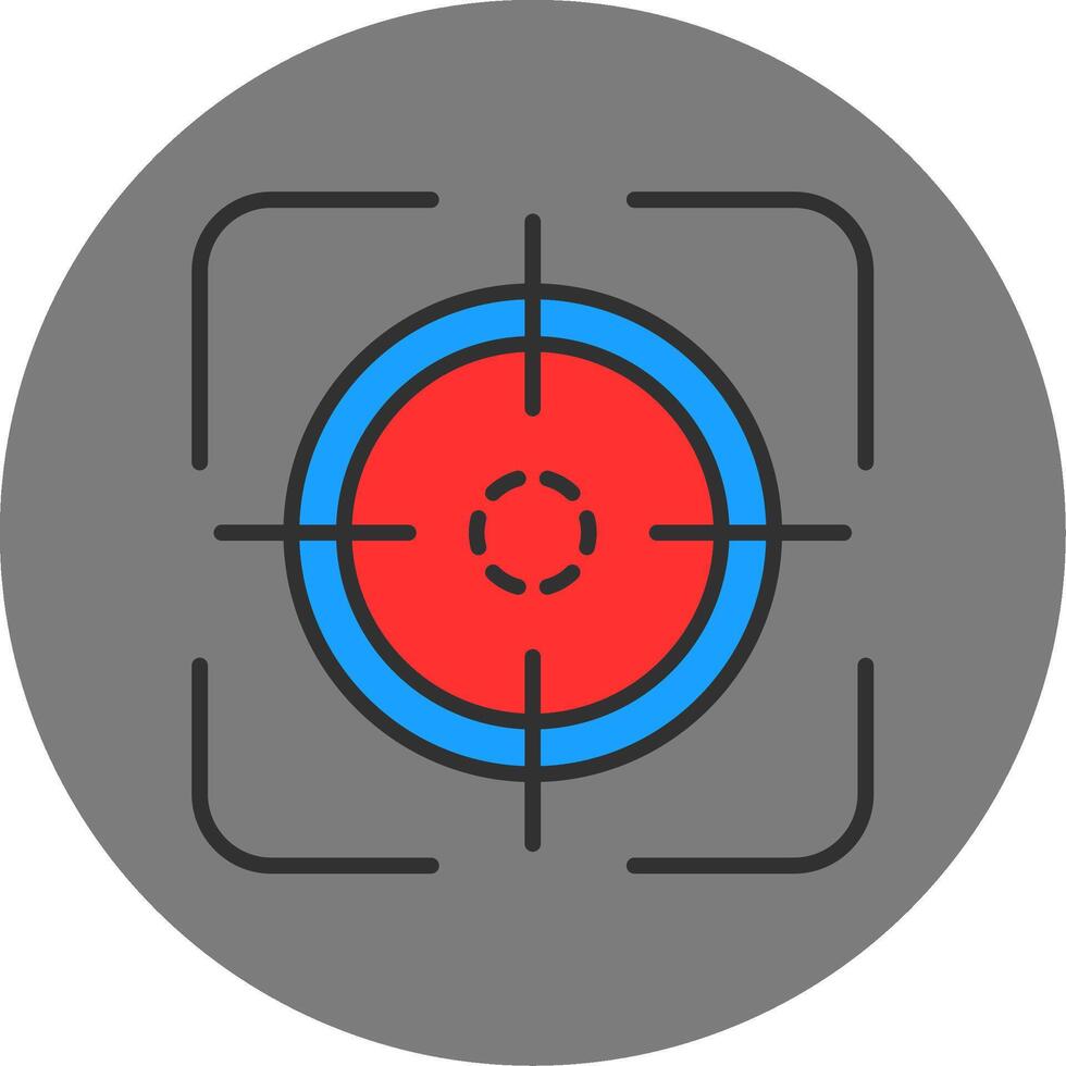 Focus Filled Grey Circle Icon vector