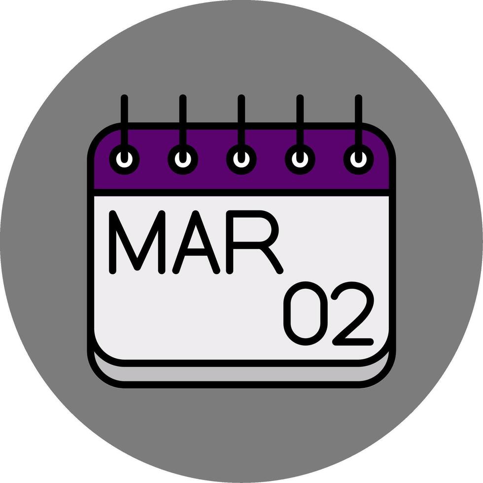March Filled Grey Circle Icon vector