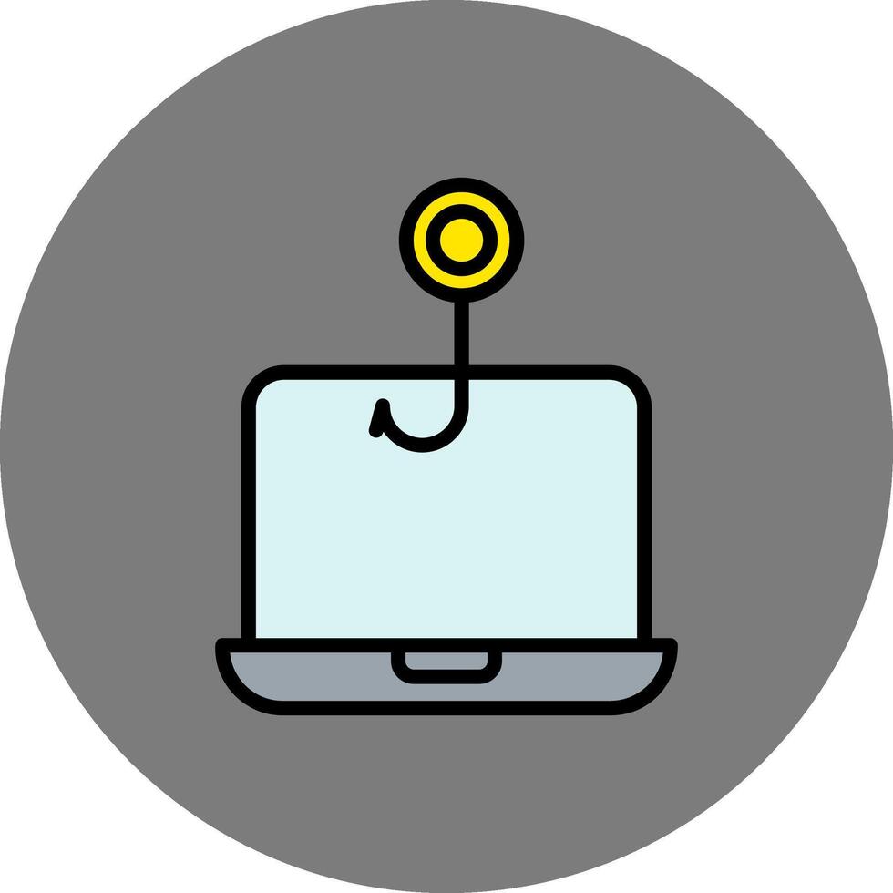 Phishing Filled Grey Circle Icon vector