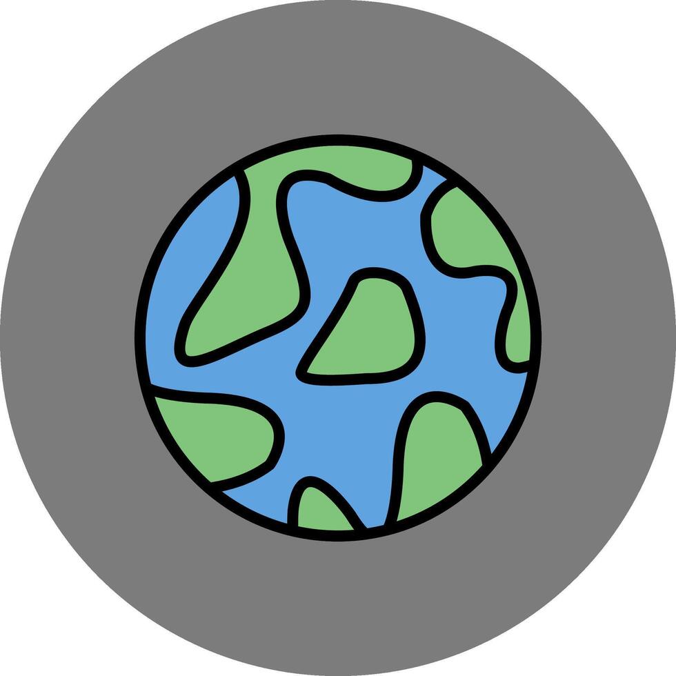 Planet Filled Grey Circle Icon vector