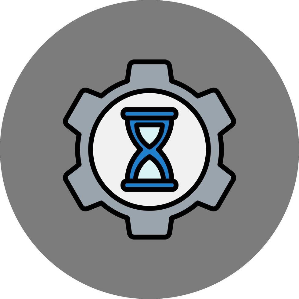 Time Management Filled Grey Circle Icon vector