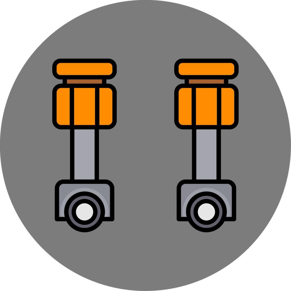 Pistons Filled Grey Circle Icon vector
