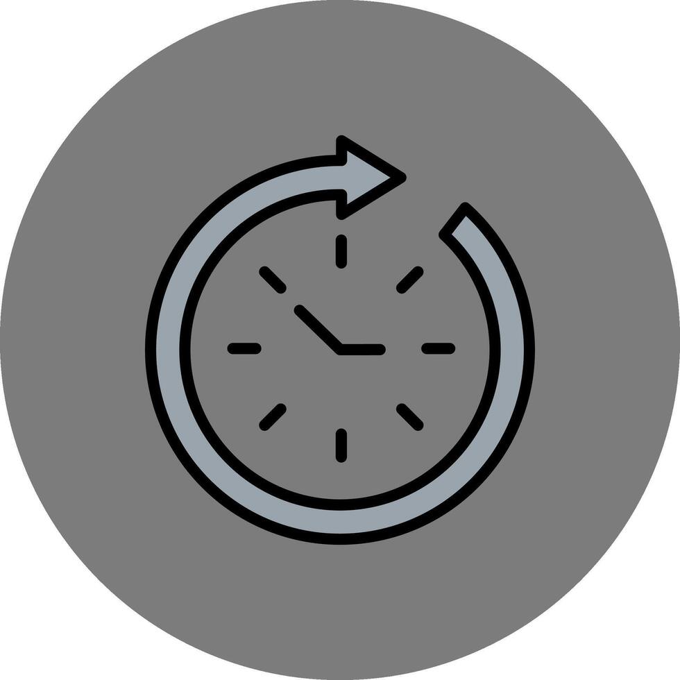 Time Management Filled Grey Circle Icon vector