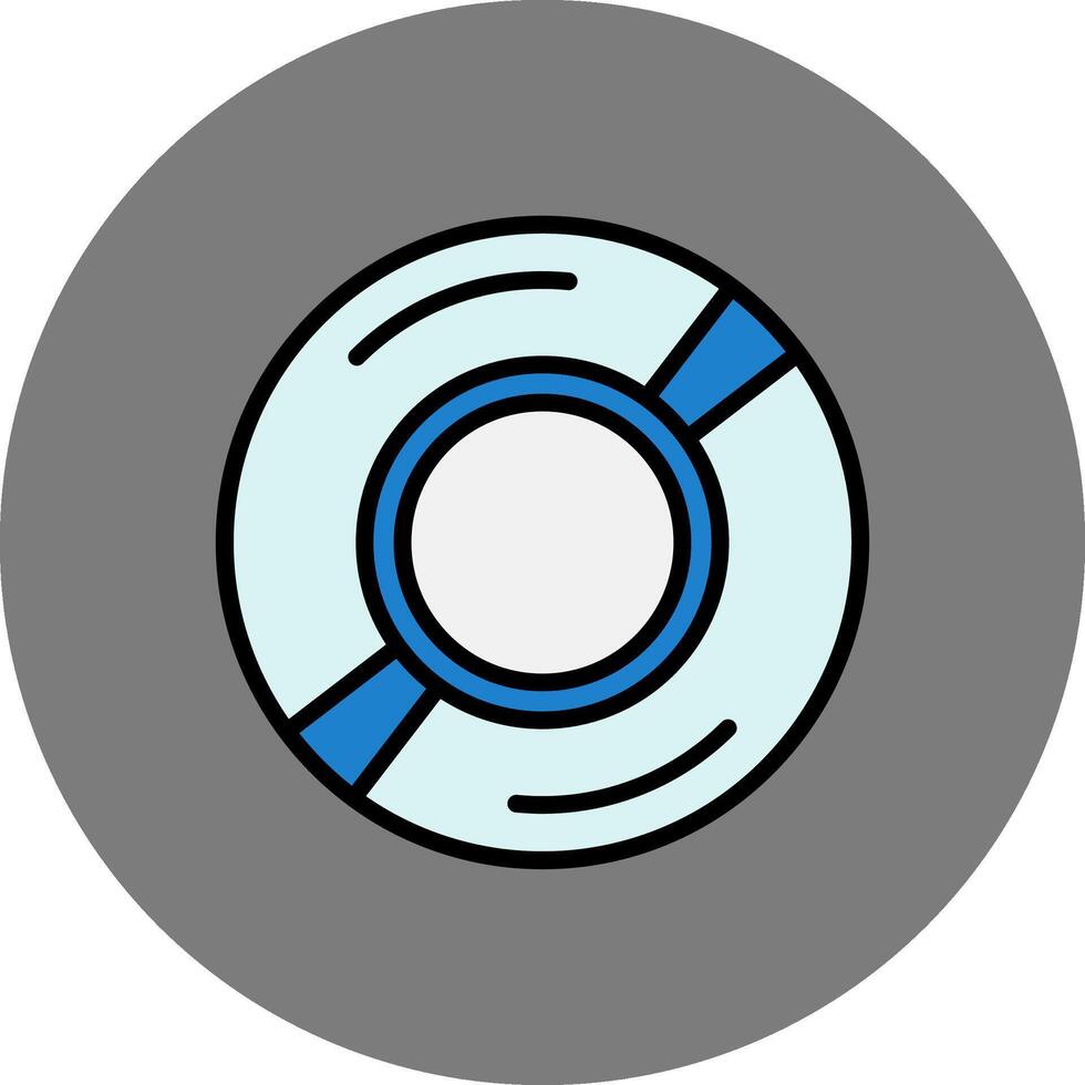Compact Disk Filled Grey Circle Icon vector