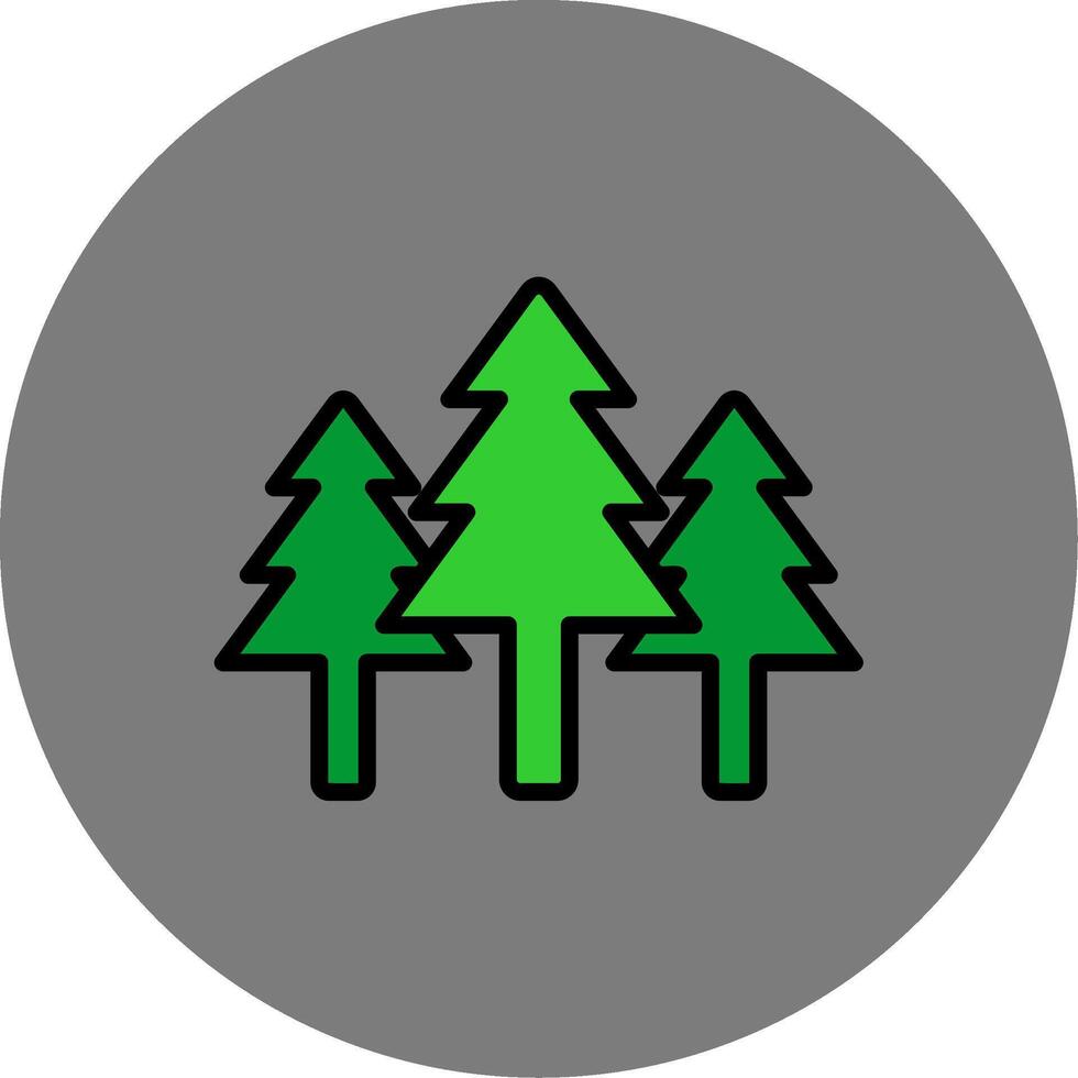 Forest Filled Grey Circle Icon vector