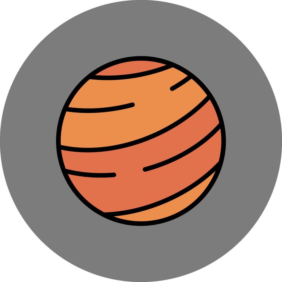 Jupiter Filled Grey Circle Icon vector