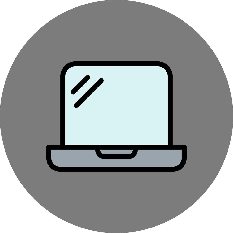 Laptop Filled Grey Circle Icon vector