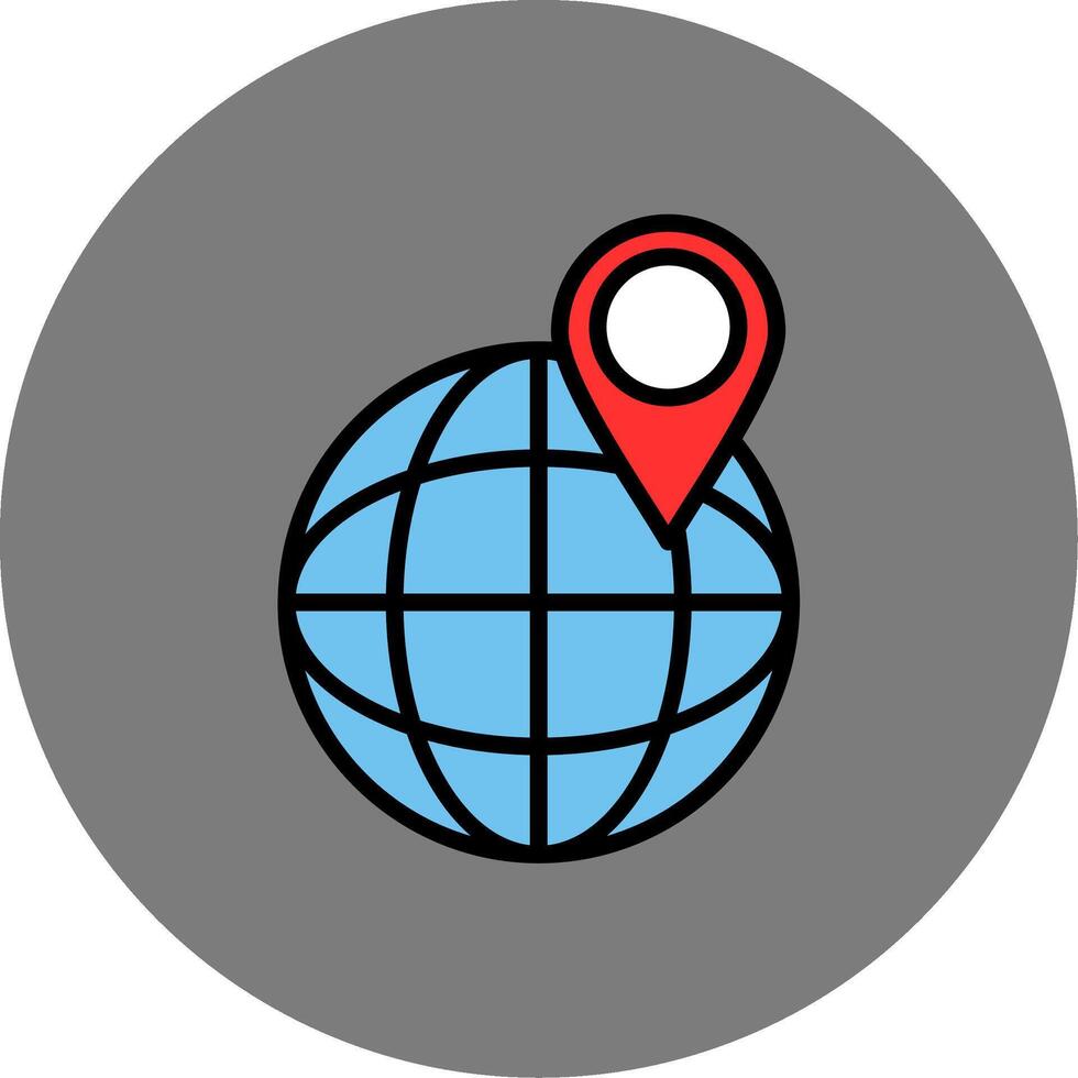 Location Filled Grey Circle Icon vector