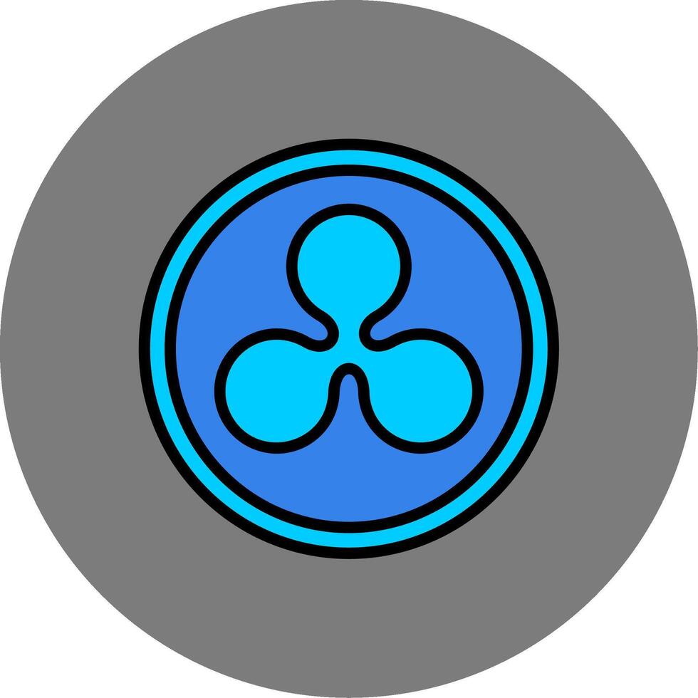 Ripple Filled Grey Circle Icon vector