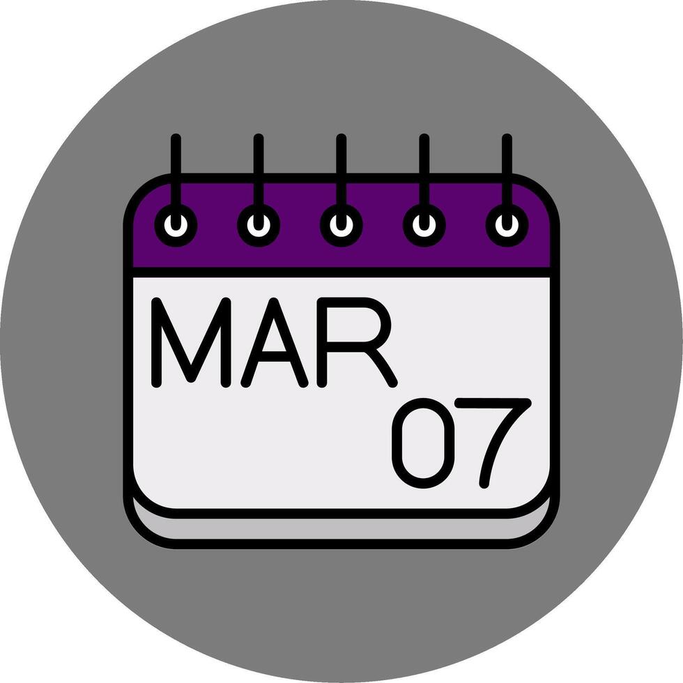 March Filled Grey Circle Icon vector