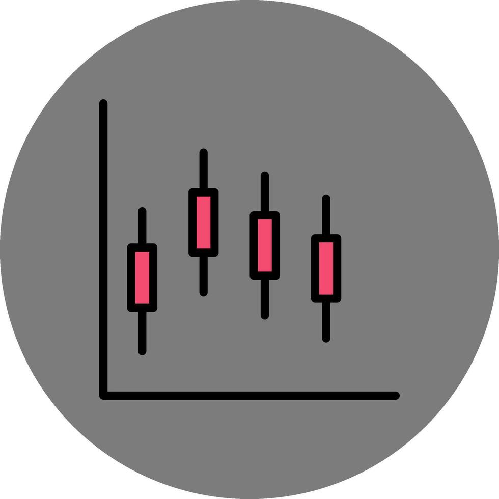 Plot Filled Grey Circle Icon vector
